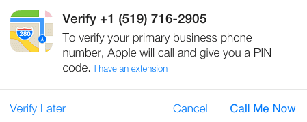 Apple Maps Verify Business