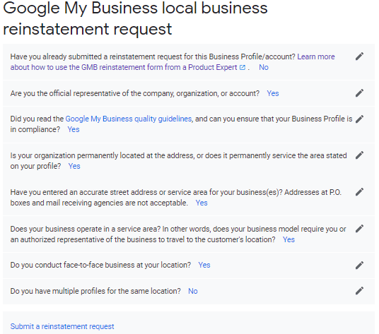 Google Suspension Reinstatement Questions