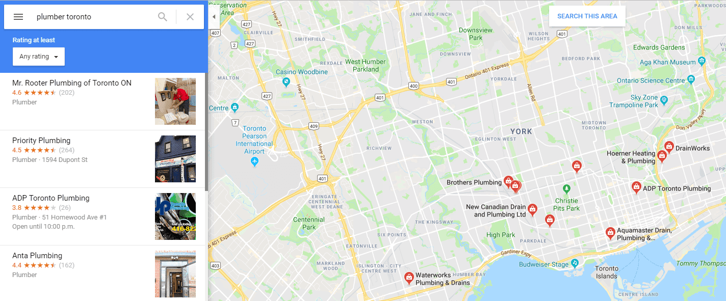 google map listing - local seo